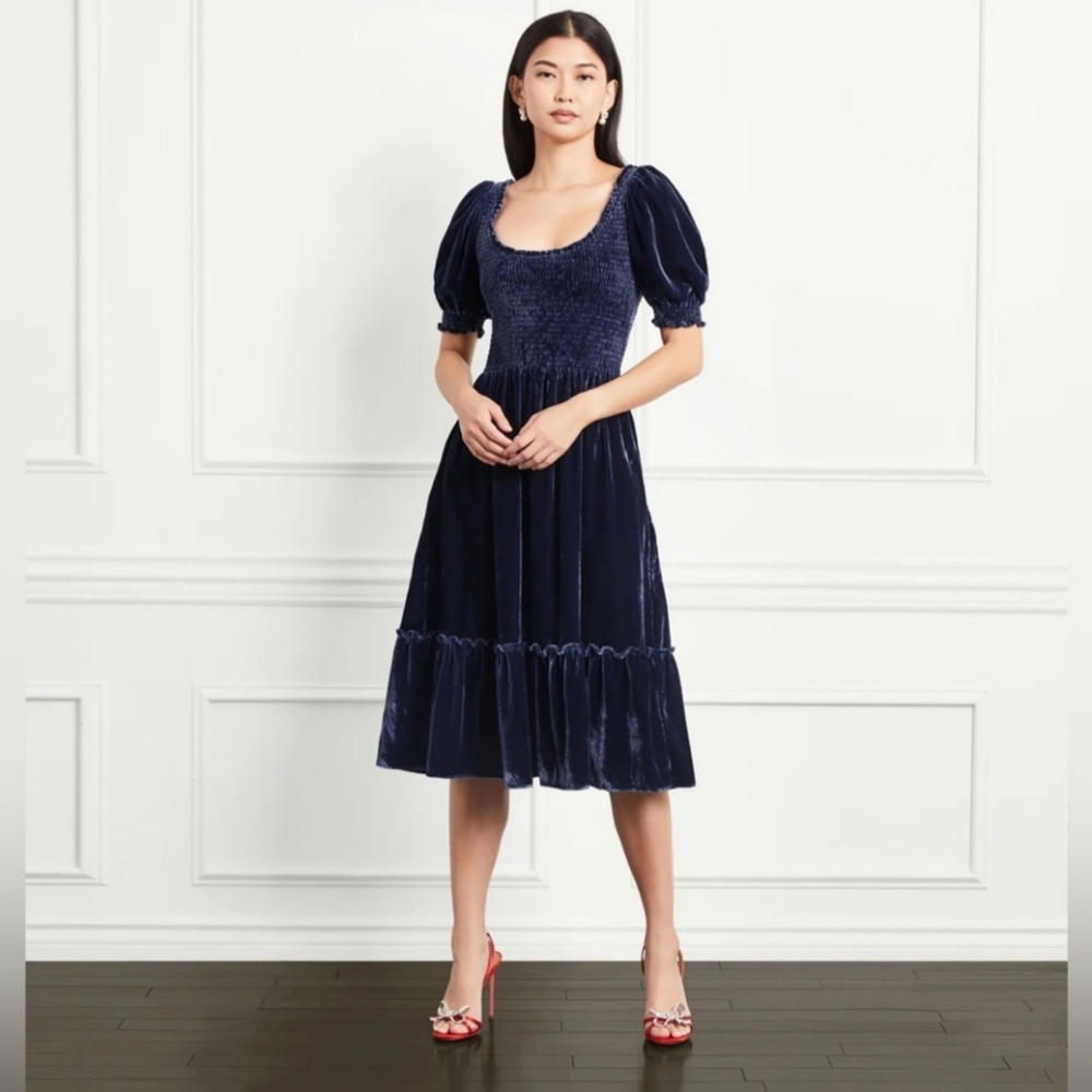 Hill House Home NWOT Louisa Dress in Blue Velvet sz XL